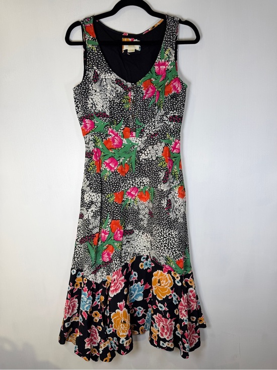 Maeve Dresses & Skirts - Maeve Anthropologie Black‎ Floral 100% Viscose Midi Sun Dress Sz 4